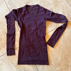 lululemon athletica long sleeve, deep burgundy, size 2